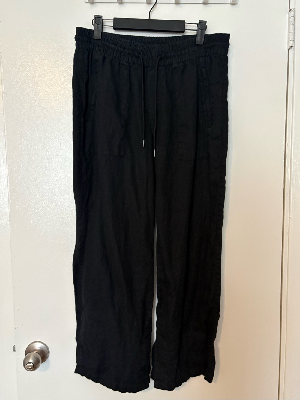 Athleta Black Retreat Linen High Rise Wide Leg Pant size small